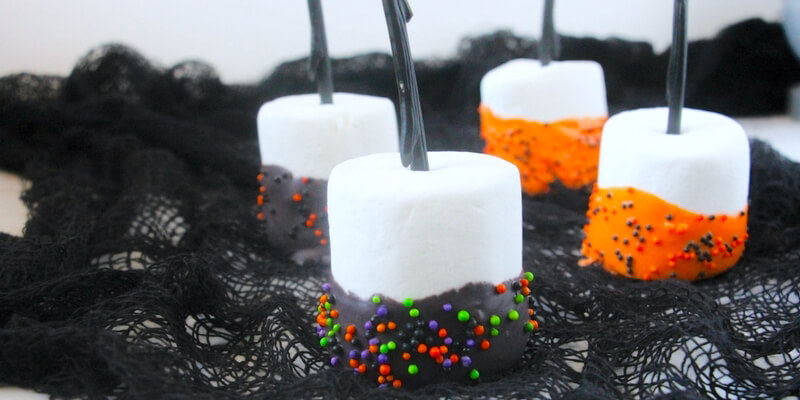 Sprinkle Dipped Halloween Marshmallow Pops