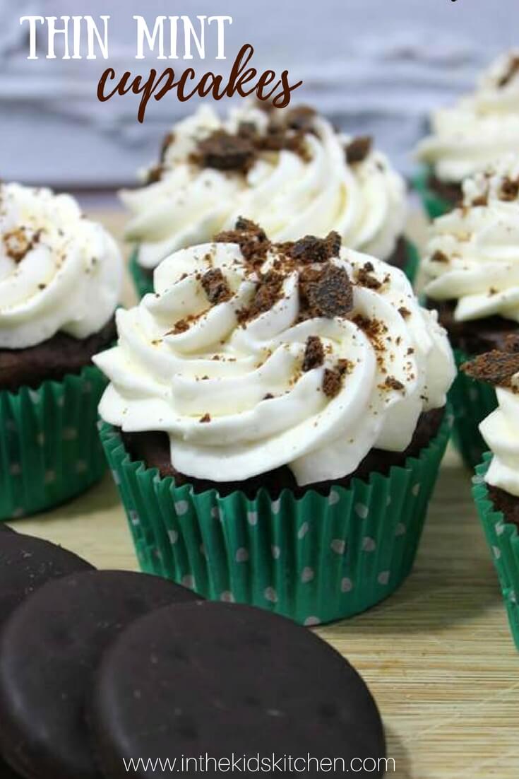 Girl Scout Cookie Thin Mint Cupcakes