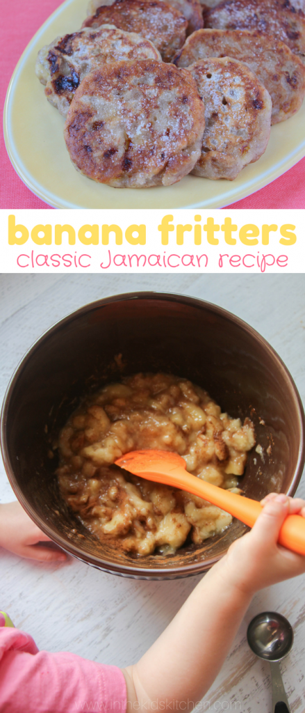 Banana Fritters, a classic Jamaican dessert recipe for banana pancakes that kids will love