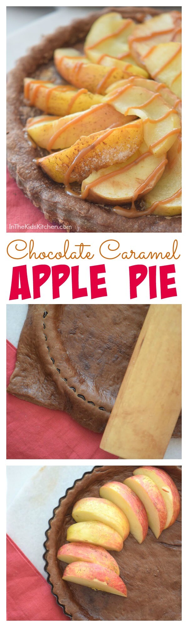 Layers of Fall flavors will delight your taste buds! The name says it all: Chocolate Caramel Apple Pie - easy dessert recipe perfect to bake with kids!