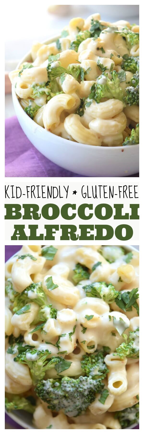 A kid-friendly (and healthier) version of an Italian pasta classic! This Homemade Gluten Free Broccoli Alfredo will be a new family favorite dinner!