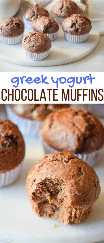 Delicious, decadent, and GOOD for you! These Greek Yogurt Chocolate Muffins are protein-packed, high fiber, low sugar, and oh-so-fudgey!