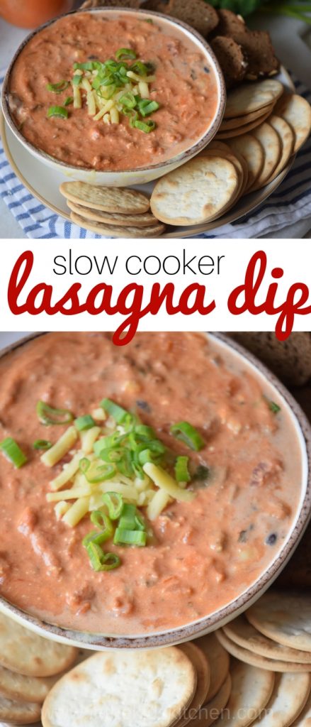 This hot & creamy crockpot lasagna dip packs all of the flavor of classic Italian lasagna with a fraction of the work! Perfect party or game day appetizer!