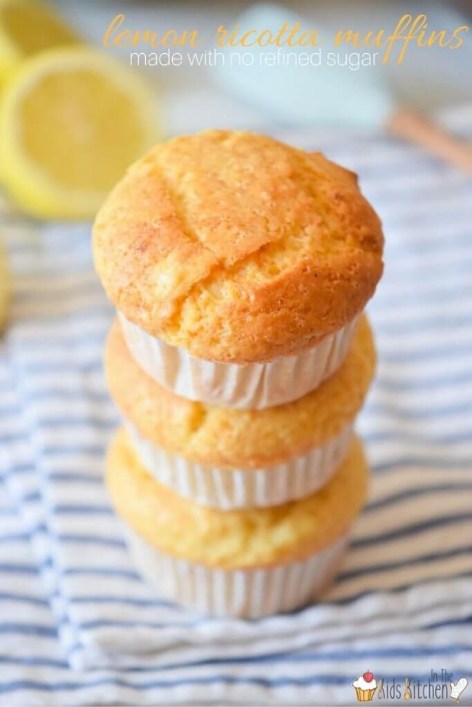 stack of 3 lemon muffins