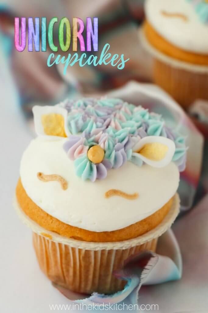 cupcake decorated to look like a unicorn