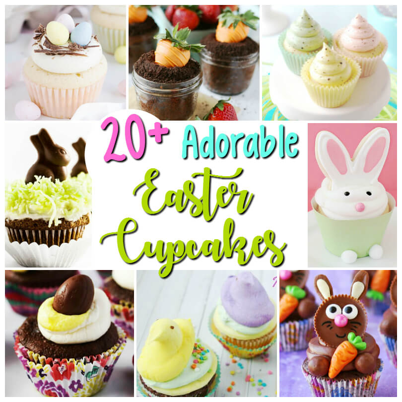 Find the perfect party treat from this collection of 20 beautiful Easter Cupcakes! Fun holiday dessert recipes that are surprisingly easy to bake!