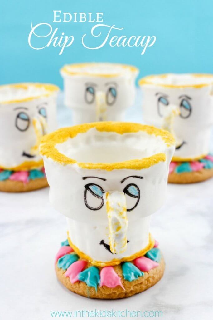 Perfect for a Beauty & the Beast birthday party! These Chip teacups are not only adorable, they're edible! A creative kids dessert that everyone will love.