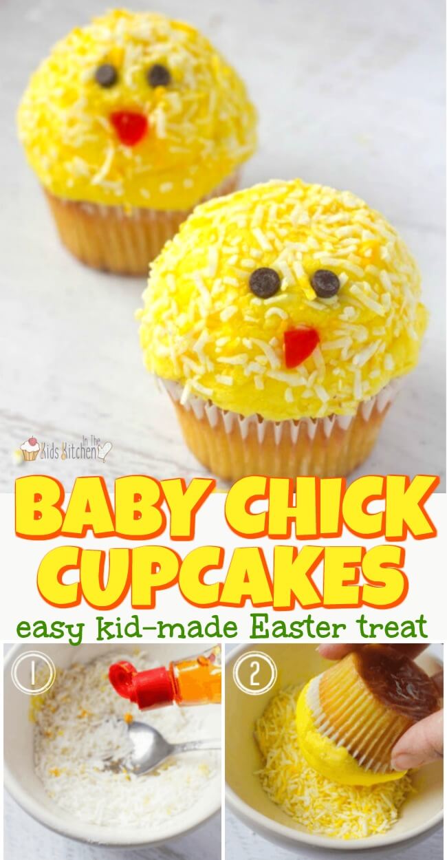 These cute and cheerful Baby Chick Cupcakes are guaranteed to brighten anyone's day! Easy dessert recipe perfect to make with kids.