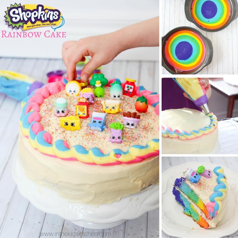 You'll never believe how easy it is to make this stunning Rainbow Shopkins Cake! Perfect for your favorite Shopkins fan or for a themed kids birthday party!