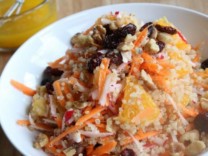 cranberry pecan quinoa salad with honey orange dressing Orange Cranberry Quinoa Salad