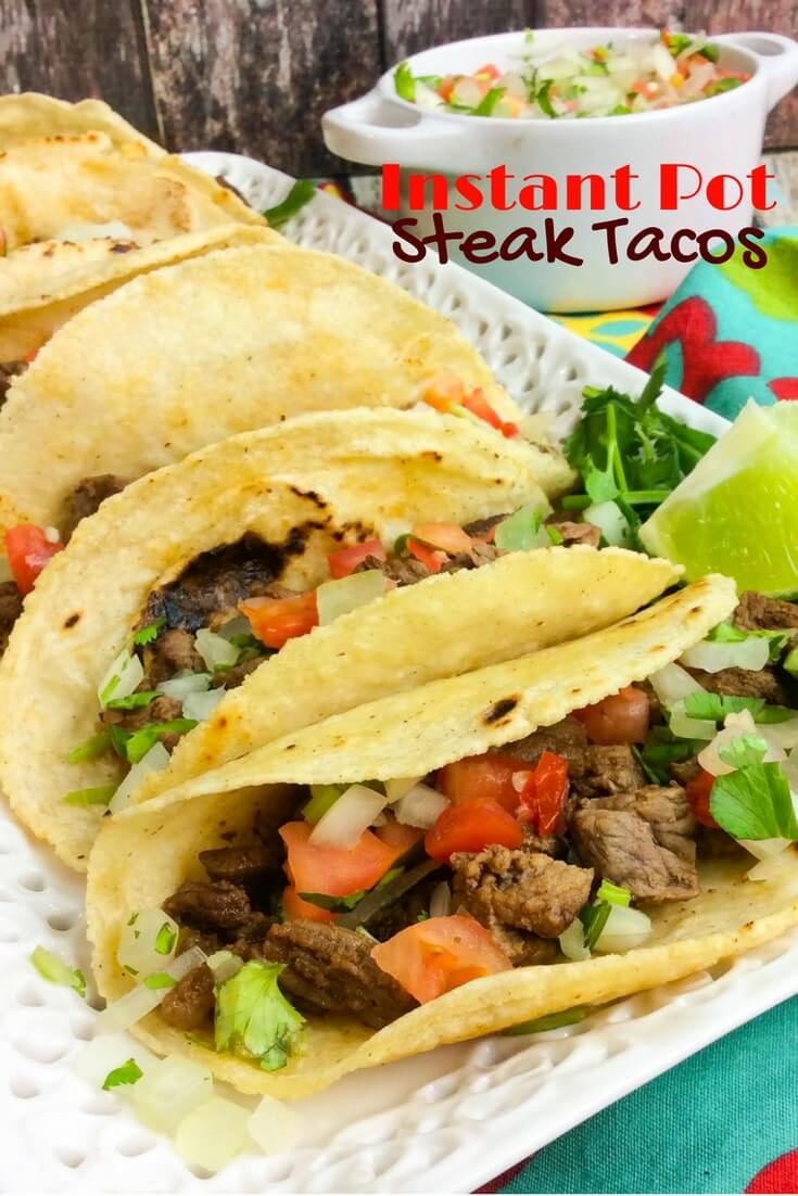 An easy Instant Pot recipe for tender and flavorful Carne Asada Tacos with a unique Asian-meets-American Southwest flavor that just works.