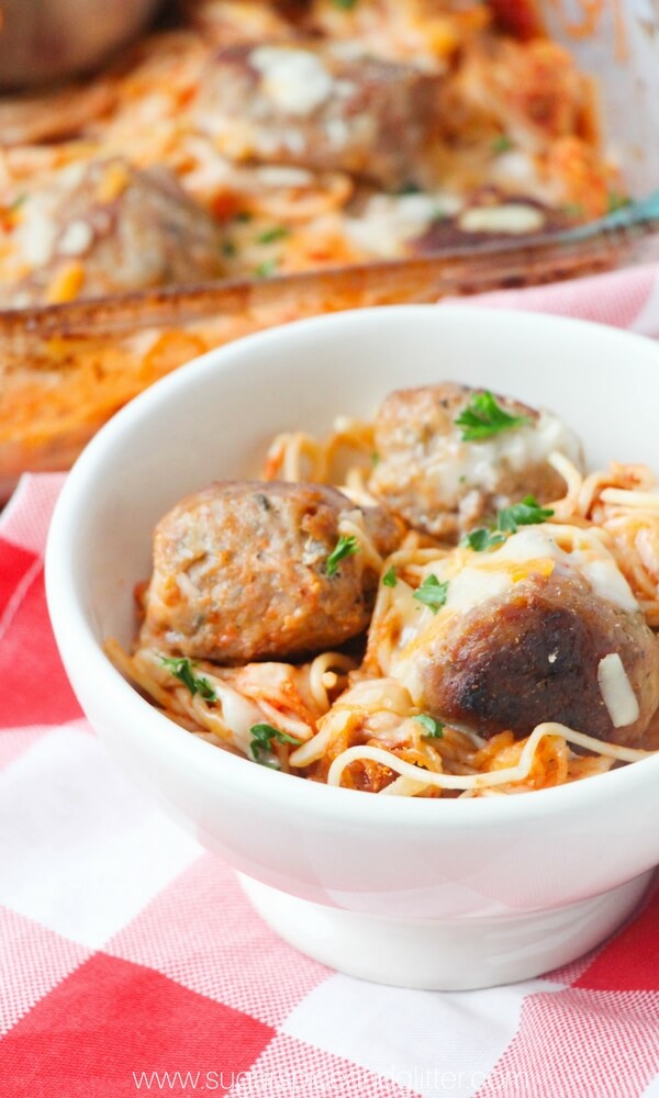 A comfort food classic made even better! Baked Spaghetti & Meatballs is hearty and wholesome and ready in a flash!