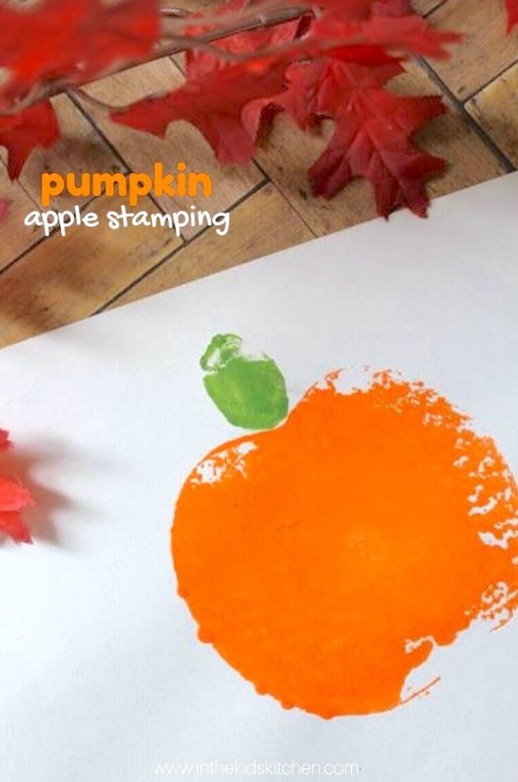 Pumpkin Apple Stamping (Easy Holiday Kids Art Activity)