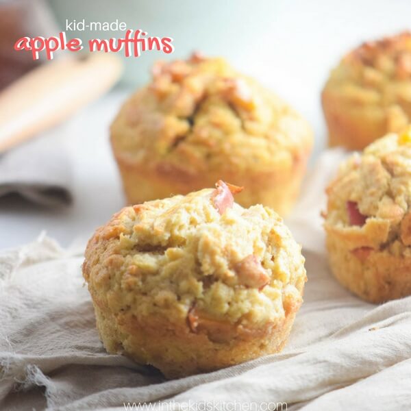 Applesauce Muffins with real apple slices and cinnamon