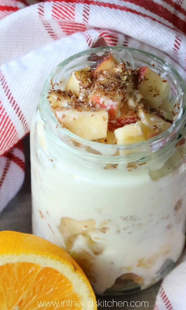 Easy orange apple yogurt parfait is a healthy way to start the day! Lots of Vitamin C, good fats, protein, and no processed sugar.