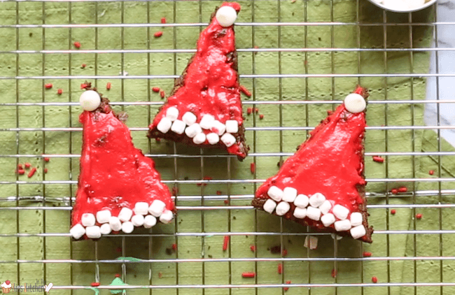 Make 3 different adorable Christmas brownies from the same recipe! How to make Santa hat brownies, Rudolph brownies, and Christmas tree brownies.