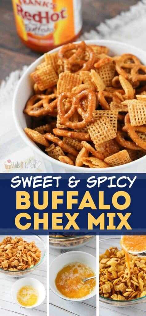 The perfect combination of sweet & spicy - Buffalo Chex Mix is addictively crunchy and the perfect party appetizer!