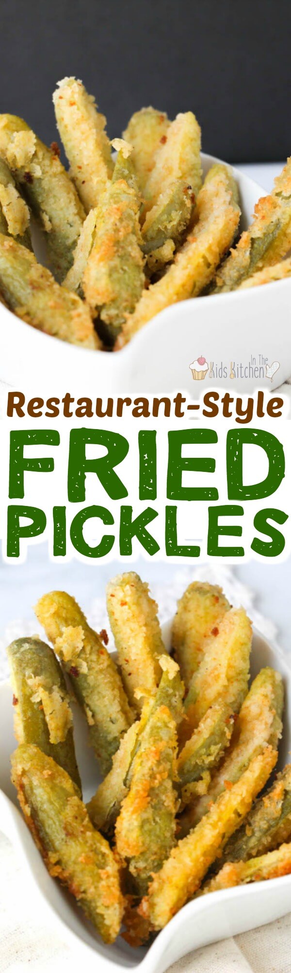 Make easy fried pickles at home - just like restaurants! A southern treat, fried dill pickle spears make the perfect unique party appetizer or snack! #appetizer #pickles