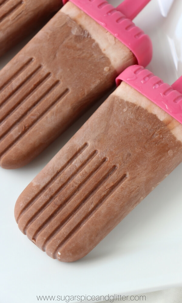 Healthy homemade fudgsicles that won't break your diet and you can feel good about serving the kids too! High in protein, a good source of calcium, and only 3 ingredients!