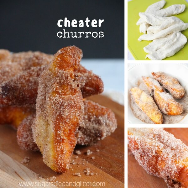Shortcut churros recipe - step by step collage 