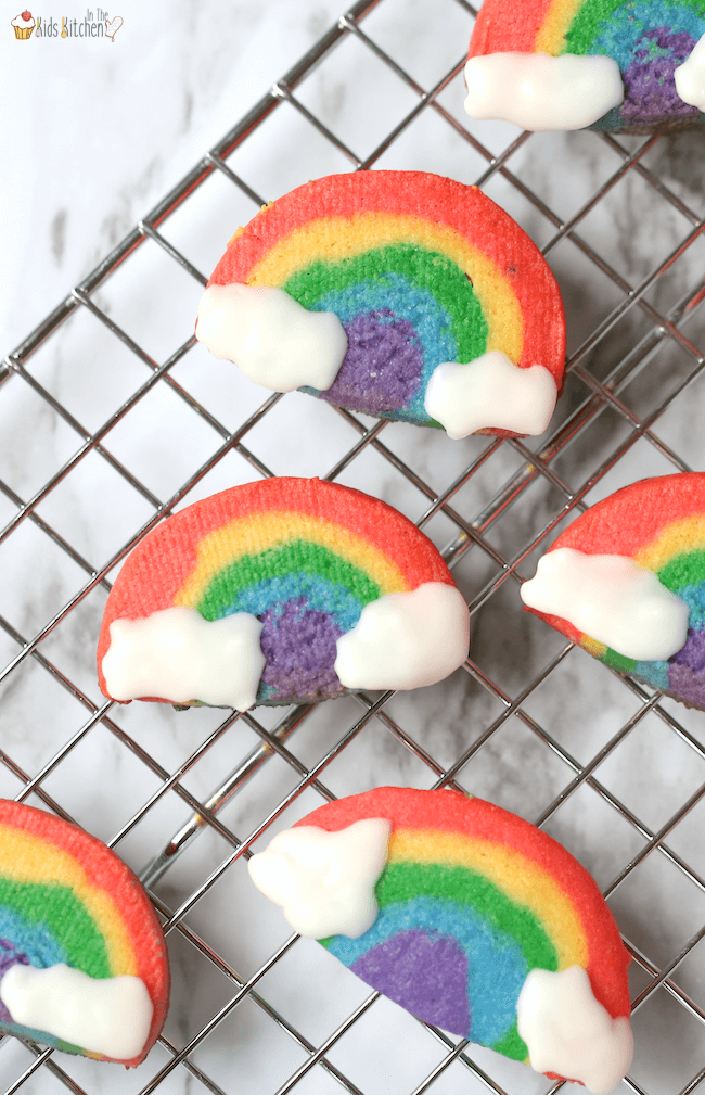 cookies shaped like rainbows