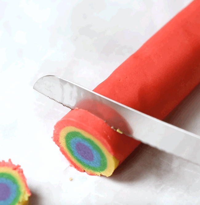 sliced rainbow cookies