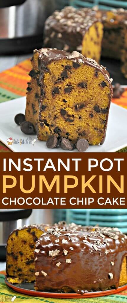 So moist and fluffy! This Instant Pot Pumpkin Chocolate Chip Cake is crazy good!!