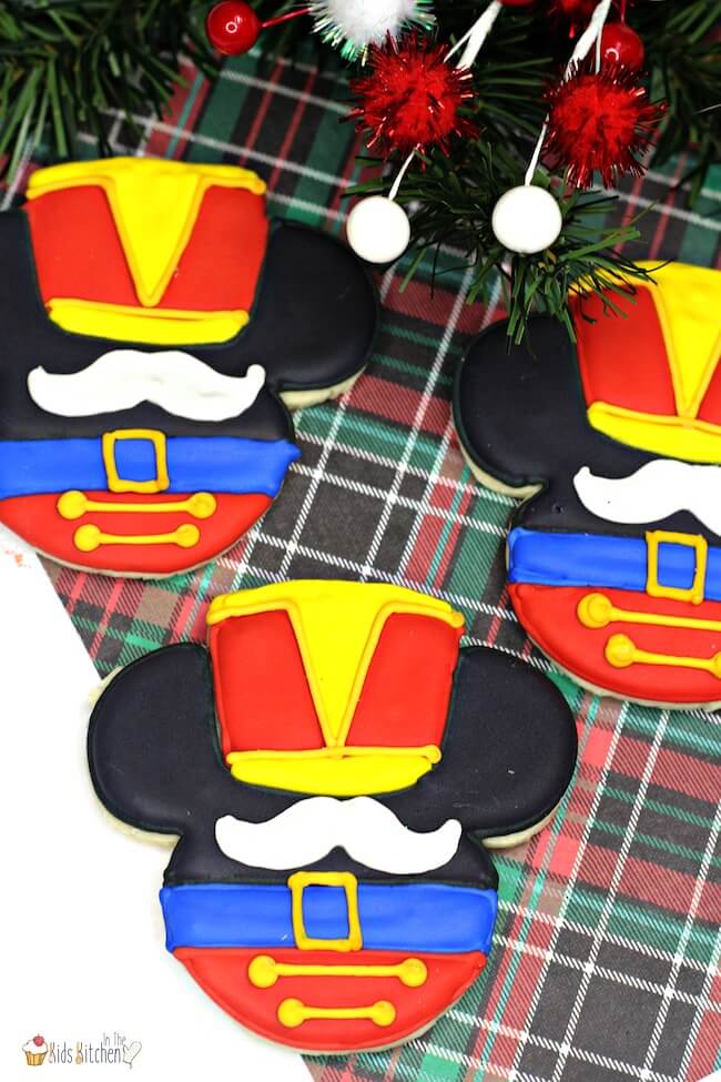 ttention Disney fans: these Mickey Mouse nutcracker sugar cookies are just the thing for your Christmas cookie spread!