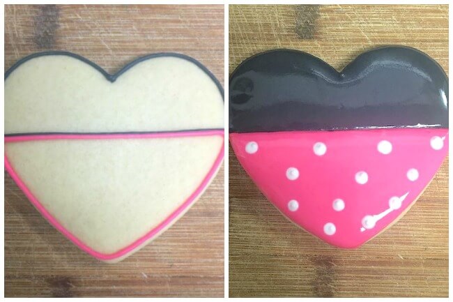 decorated Minnie Mouse heart cookies