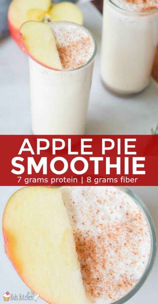 This delicious and creamy Apple Pie Smoothie tastes just like having apple pie a la mode for breakfast! An easy 5 minute recipe!