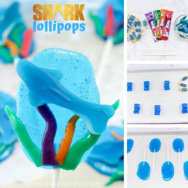 Use our clever candy-making trick to create these eye-catching and tasty shark lollipops! Perfect for shark week!
