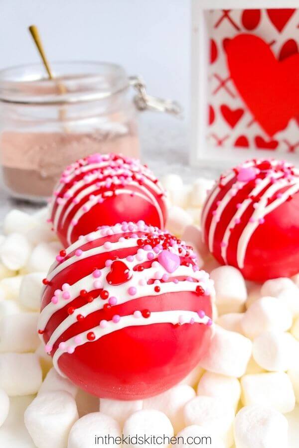 red hot chocolate bombs for Valentine's Day