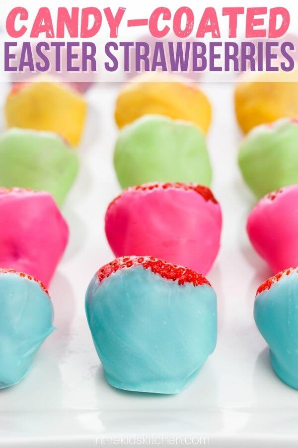 rainbow candy coated strawberries