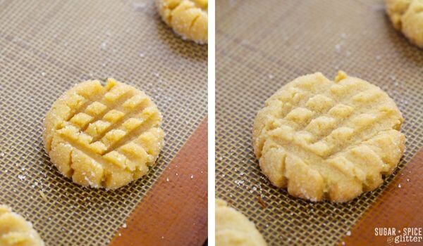 peanut butter cookies on baking mat