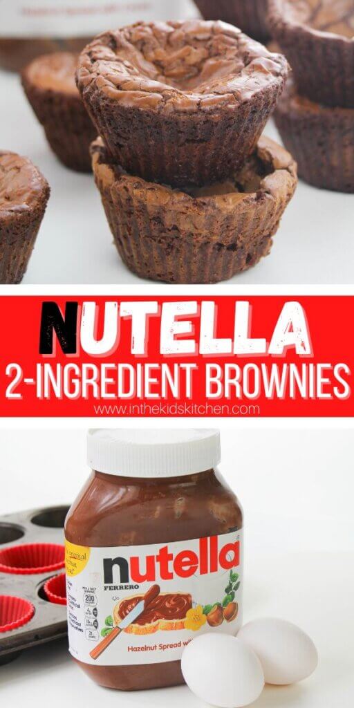 Nutella brownies Pinterest image.