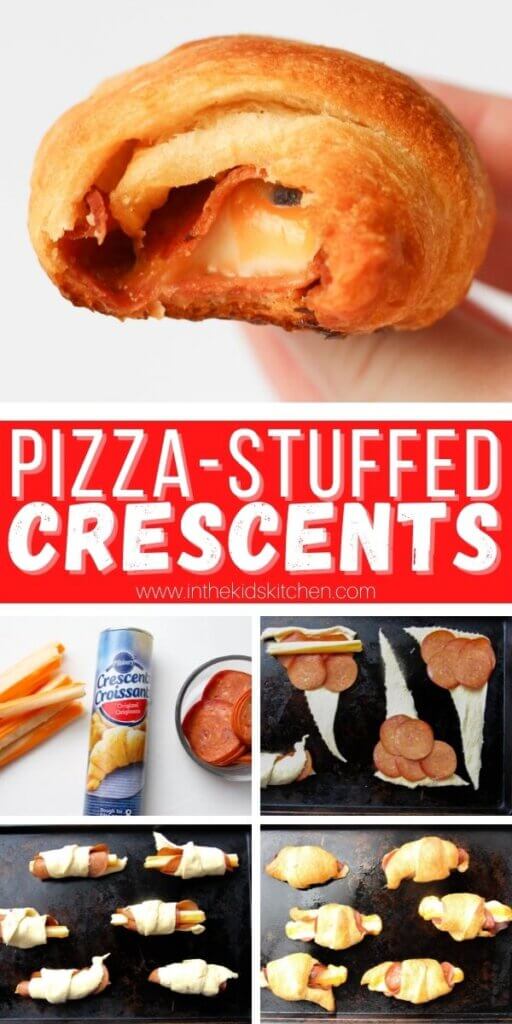 pizza stuffed crescents Pinterest image.