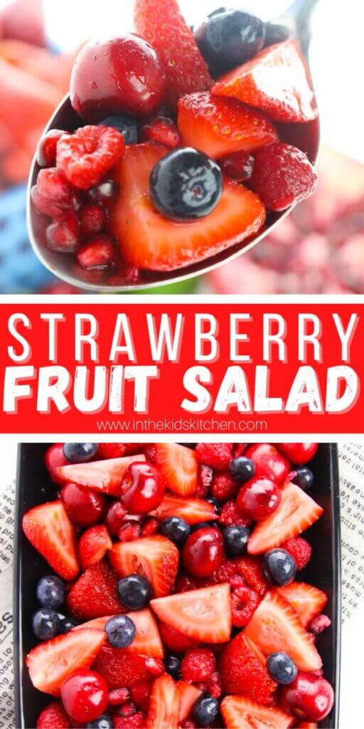 Strawberry Fruit Salad pin image.