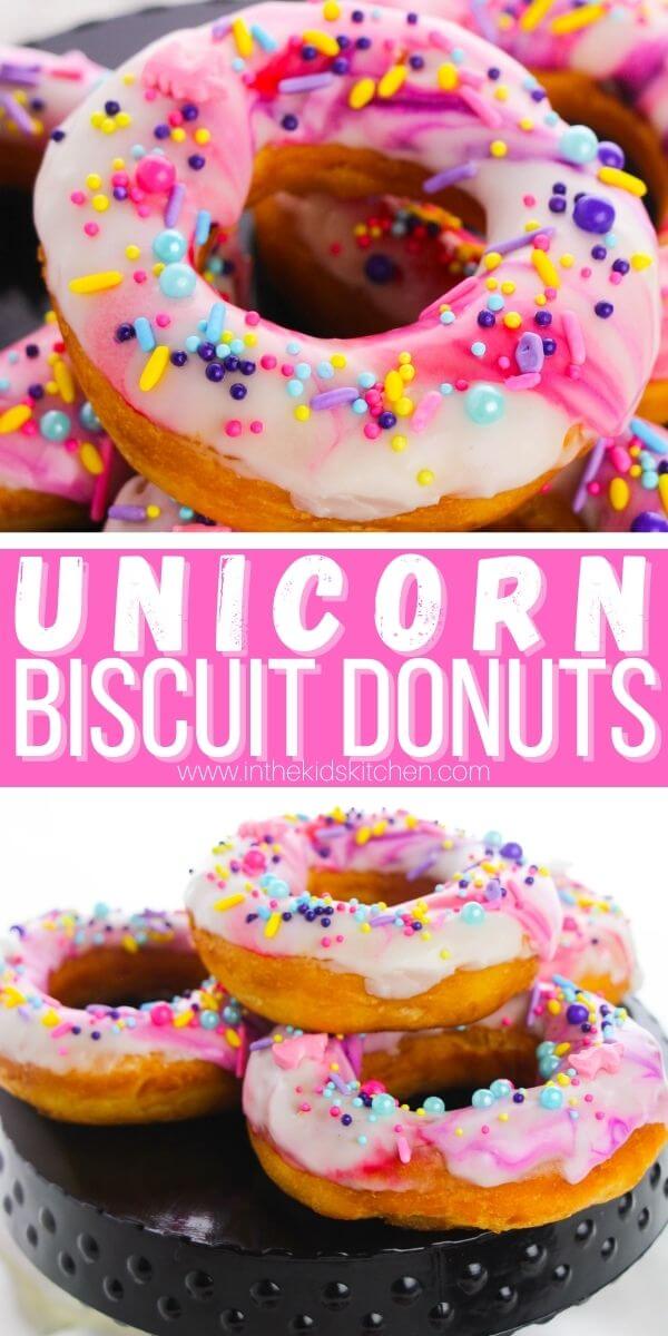 Unicorn Frosted Donuts (Made with Biscuit Dough) In the Kids'
