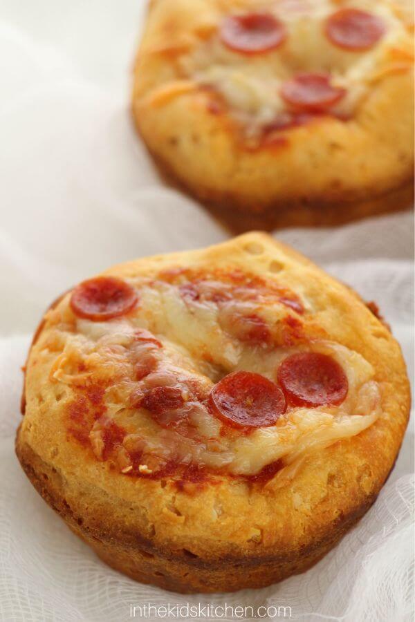 two small pizzas made from biscuits